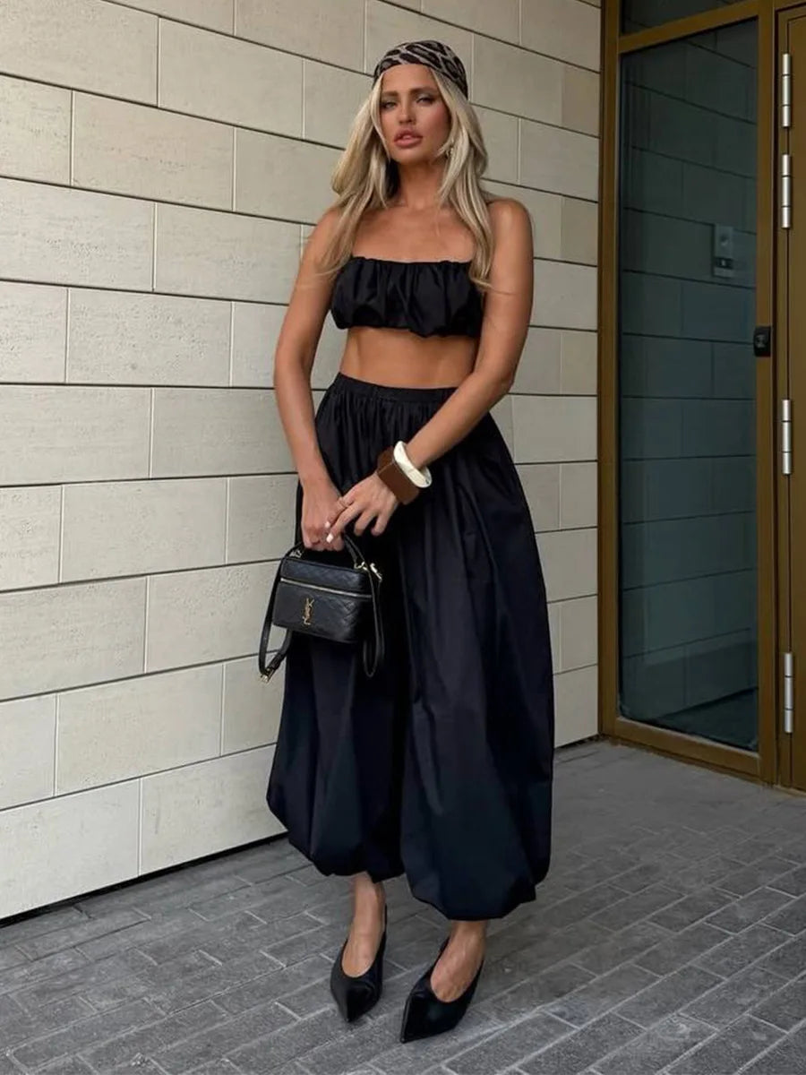 Calça Feminina Bornladies em Algodão 100%, Corte Solto com Perna Ampla e Estilo Casual Sofisticado