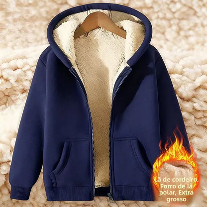 Moletom Feminino Plus Size com Capuz e Zíper