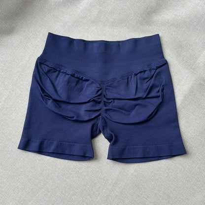 Short Feminino Fitness Cintura Baixa Sem Costura com Tecido Stretch