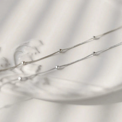 Colar Gargantilha Feminino em Aço Inoxidável com Corrente de Esferas