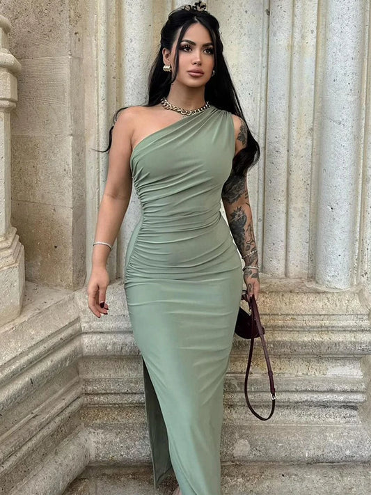 Vestido Feminino Longo com Fenda Lateral, Costas Abertas e Caimento Sofisticado