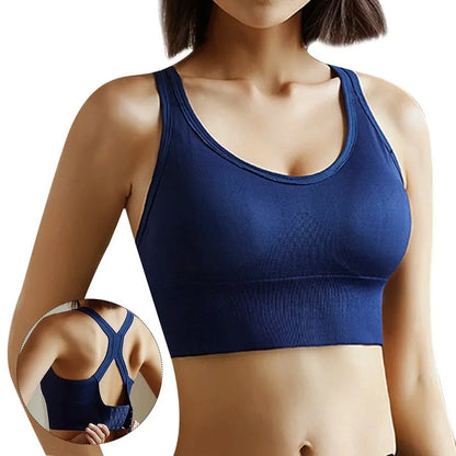 Top Esportivo Feminino Cropped Push-Up Respirável para Academia e Corrida