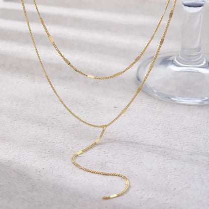 Colar Feminino Modelo Y Banhado a Ouro 14K