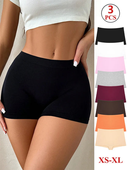 Kit 3 Calcinhas Femininas Boxer de Algodão Cintura Baixa