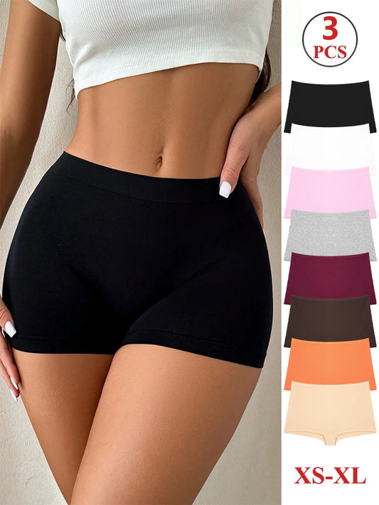 Kit 3 Calcinhas Femininas Boxer de Algodão Cintura Baixa