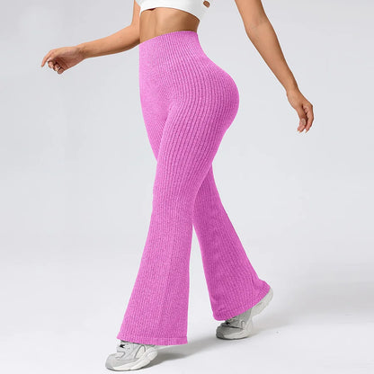 Calça Feminina Flare Fitness com Cintura Alta, Controle Abdominal e Tecido Stretch