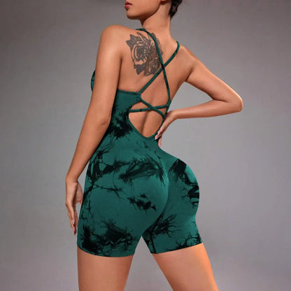 Body Feminino Tie Dye com Alças Delicadas, Sem Costura e Caimento Ajustado