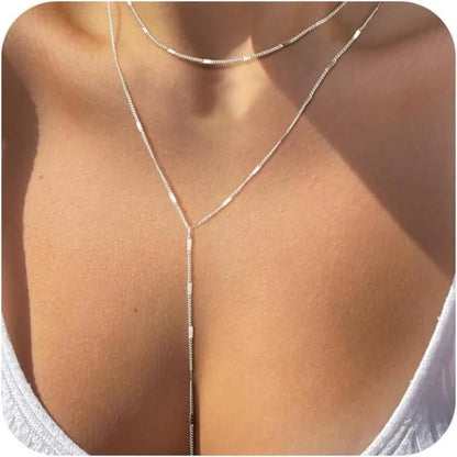 Colar Feminino Modelo Y Banhado a Ouro 14K