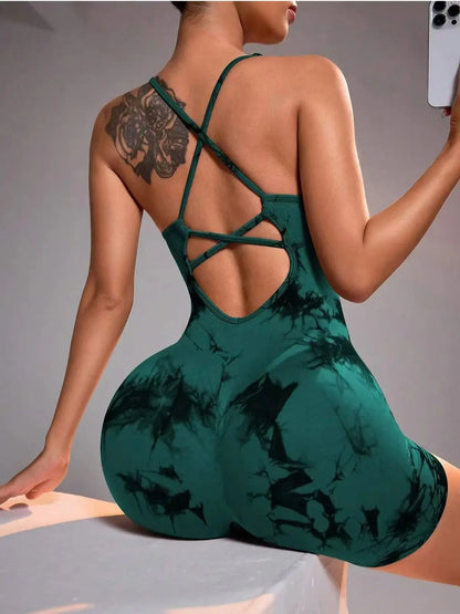 Body Feminino Tie Dye com Alças Delicadas, Sem Costura e Caimento Ajustado