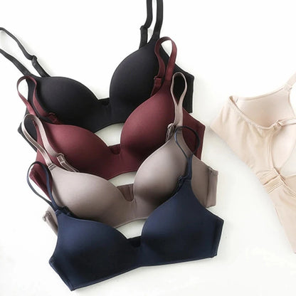Sutiã Feminino Push Up Sem Costura Ultra Fino Sem Aro com Alças Ajustáveis
