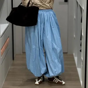 Calça Feminina Bornladies em Algodão 100%, Corte Solto com Perna Ampla e Estilo Casual Sofisticado