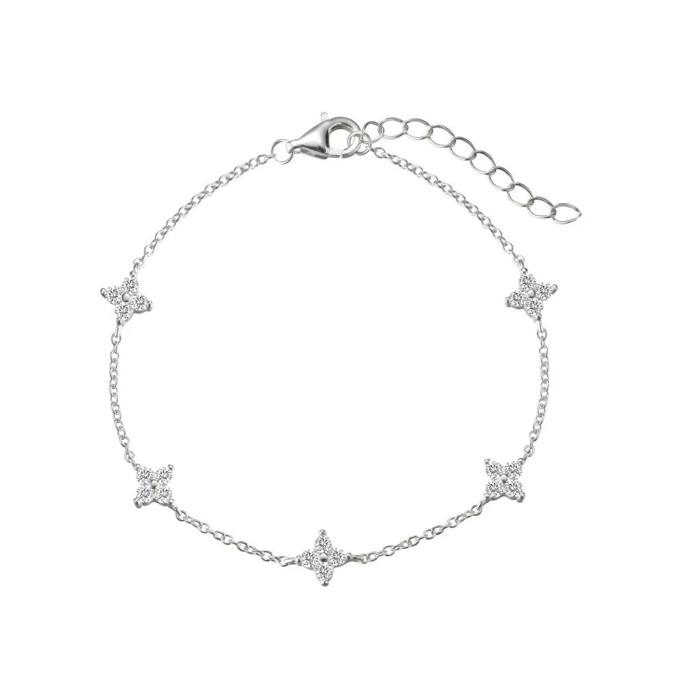 Colar Feminino Banhado a Ouro 18K com Trevo de Quatro Folhas e Zircônias